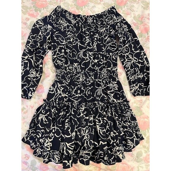 MISA Los Angeles Darla Off-the-Shoulder Navy Blue Dress size Small - Picture 8 of 10